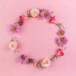 blank circular frame made with flowers pink backg crce8af3b46 size7.70mb 4480x4480 - title:Home - اورچین فایل - format: - sku: - keywords:وکتور,موکاپ,افکت متنی,پروژه افترافکت p_id:63922