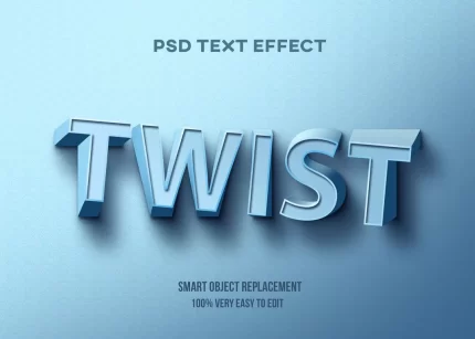 blue twist text effect - title:graphic home - اورچین فایل - format: - sku: - keywords: p_id:353984