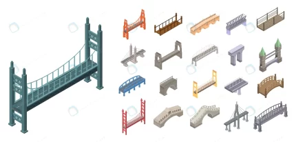 bridges icons set isometric style crce5576ac1 size1.51mb 1 - title:graphic home - اورچین فایل - format: - sku: - keywords: p_id:353984