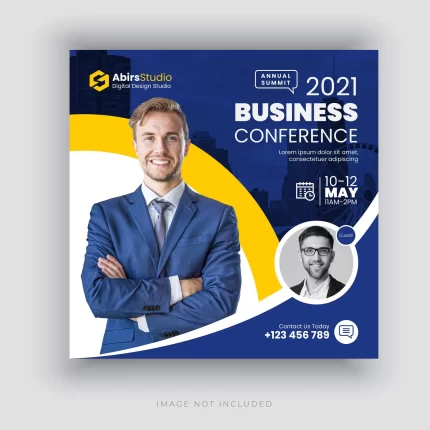 business conference social media banner square flyer template 2 - title:graphic home - اورچین فایل - format: - sku: - keywords: p_id:353984