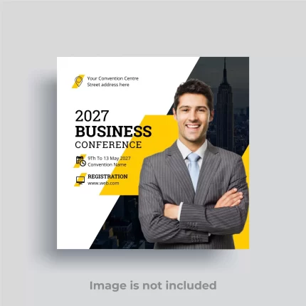 business conference social media post premium vector - title:graphic home - اورچین فایل - format: - sku: - keywords: p_id:353984