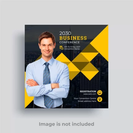 business conference social media post square flyer template - title:graphic home - اورچین فایل - format: - sku: - keywords: p_id:353984