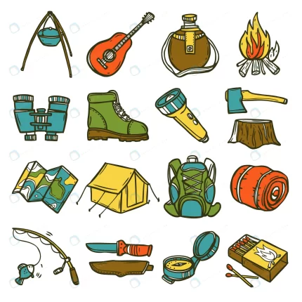 camping icon set crc56413f79 size3.75mb - title:graphic home - اورچین فایل - format: - sku: - keywords: p_id:353984
