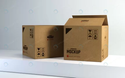 cardboard boxes mockup with clean white backgroun crcf4f7100b size40.99mb - title:graphic home - اورچین فایل - format: - sku: - keywords: p_id:353984