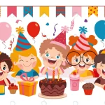 cartoon characters celebrating birthday party rnd744 frp28760759 - title:Home - اورچین فایل - format: - sku: - keywords:وکتور,موکاپ,افکت متنی,پروژه افترافکت p_id:63922