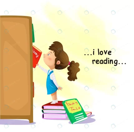 cartoon little girl searching book bookstore crc510c14ac size3.19mb - title:graphic home - اورچین فایل - format: - sku: - keywords: p_id:353984