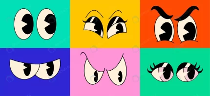 cartoon vintage character comic eyes emotions set rnd140 frp30573424 - title:graphic home - اورچین فایل - format: - sku: - keywords: p_id:353984