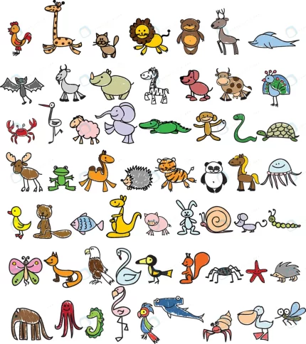 children s drawings doodle animals rnd554 frp31525630 - title:graphic home - اورچین فایل - format: - sku: - keywords: p_id:353984