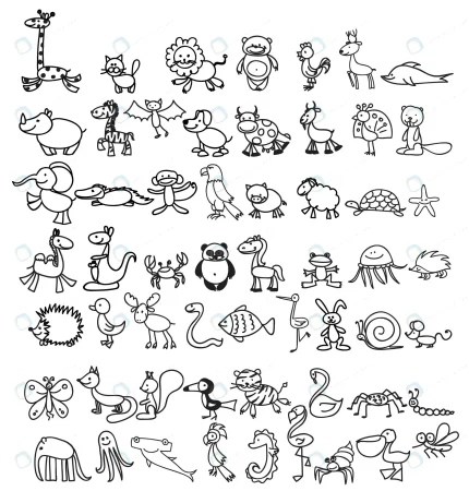 children s drawings doodle animals rnd857 frp31525627 - title:graphic home - اورچین فایل - format: - sku: - keywords: p_id:353984