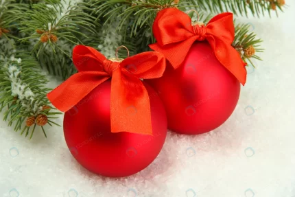 christmas balls fir tree with snow isolated white crce97e040e size8.14mb 5184x3456 - title:graphic home - اورچین فایل - format: - sku: - keywords: p_id:353984