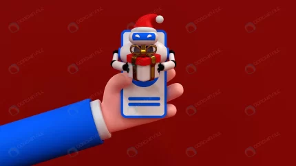christmas chat bot with gift 3d render illustratio rnd148 frp31926899 - title:graphic home - اورچین فایل - format: - sku: - keywords: p_id:353984