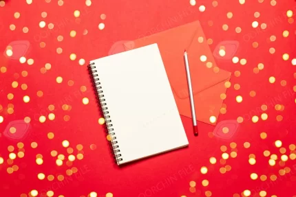 christmas composition empty paper with pencil write christmas wish list holiday concept - title:graphic home - اورچین فایل - format: - sku: - keywords: p_id:353984
