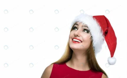 christmas happy woman santa red hat white backgro crc5fc563d2 size9.42mb 7160x4416 1 - title:graphic home - اورچین فایل - format: - sku: - keywords: p_id:353984