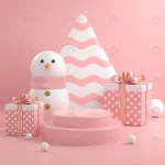 christmas pink podium scene with snowman gift box crc890443a3 size5.42mb 4500x3461 - title:Home - اورچین فایل - format: - sku: - keywords:وکتور,موکاپ,افکت متنی,پروژه افترافکت p_id:63922