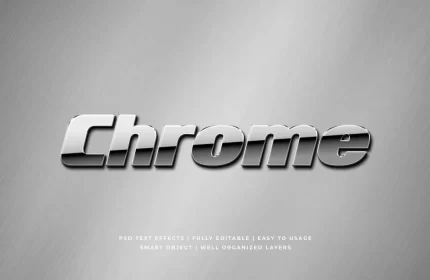 chrome metallic 3d text style effect mockup 1 - title:graphic home - اورچین فایل - format: - sku: - keywords: p_id:353984