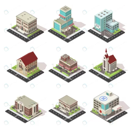 city buildings roads isometric icons set crcccf88208 size5.82mb - title:graphic home - اورچین فایل - format: - sku: - keywords: p_id:353984