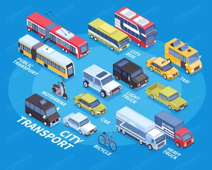 city transport isometric with car truck bicycle t crc9c3c2f51 size4.34mb - title:graphic home - اورچین فایل - format: - sku: - keywords: p_id:353984