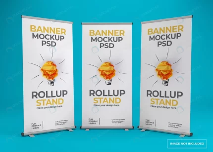close up beautiful rollup stand banner mockup crc852e2dda size15.39mb - title:graphic home - اورچین فایل - format: - sku: - keywords: p_id:353984