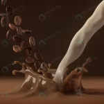 - coffee beans milk falling into splash coffee crcec3721be size4.06mb 4000x2251 - Home