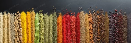 colorful collection spices herbs background black crcbec498d0 size23.62mb 8000x2650 - title:graphic home - اورچین فایل - format: - sku: - keywords: p_id:353984
