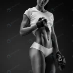 - confident athletic woman with sixpack abs posing rnd334 frp6421348 - Home