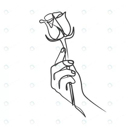 continuous line art drawing hand holding flower h crc7a570281 size0.33mb 1 - title:graphic home - اورچین فایل - format: - sku: - keywords: p_id:353984