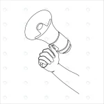 continuous line art hand holding megaphone crc6dfae785 size0.92mb - title:Home - اورچین فایل - format: - sku: - keywords:وکتور,موکاپ,افکت متنی,پروژه افترافکت p_id:63922