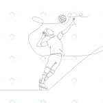 - continuous line drawing male playing volleyball v crc041ccb1b size0.60mb - Home