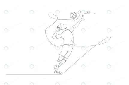 continuous line drawing male playing volleyball v crc041ccb1b size0.60mb - title:graphic home - اورچین فایل - format: - sku: - keywords: p_id:353984