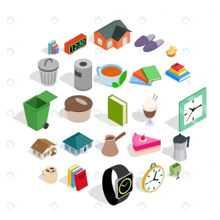 cottage icons set isometric style crc095cc6be size0.54mb - title:graphic home - اورچین فایل - format: - sku: - keywords: p_id:353984