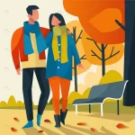 - couple walking autumn illustration crc9e701e60 size730.45kb - Home