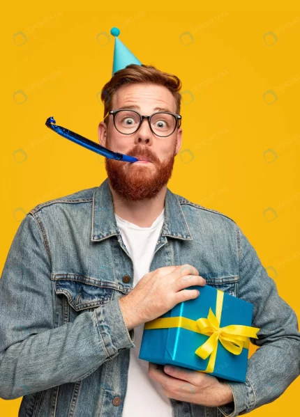 crazy young man with ginger beard holding wrapped rnd594 frp12840694 - title:graphic home - اورچین فایل - format: - sku: - keywords: p_id:353984