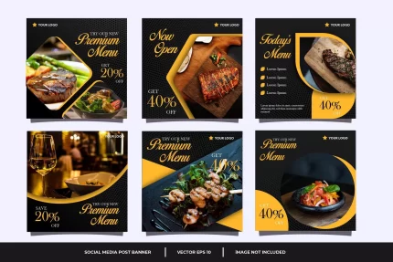 culinary social media post template set crc8119182e size4.45mb - title:graphic home - اورچین فایل - format: - sku: - keywords: p_id:353984