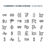 - currency icons stroke rnd227 frp25691345 - Home