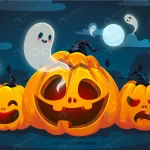curved pumpkins ghosts halloween background crc1158206c size5.06mb - title:Home - اورچین فایل - format: - sku: - keywords:وکتور,موکاپ,افکت متنی,پروژه افترافکت p_id:63922