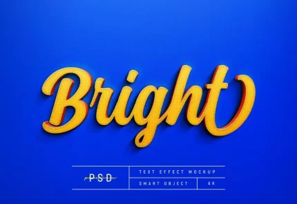 customizable bright text style effect mockup template - title:graphic home - اورچین فایل - format: - sku: - keywords: p_id:353984