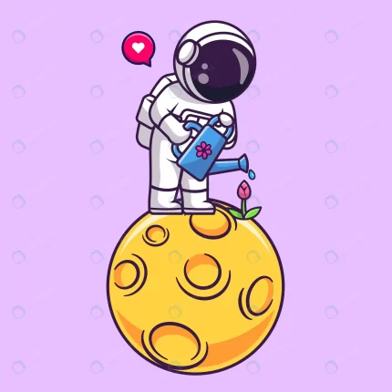 cute astronaut watering flower moon cartoon vector rnd518 frp31526087 - title:graphic home - اورچین فایل - format: - sku: - keywords: p_id:353984