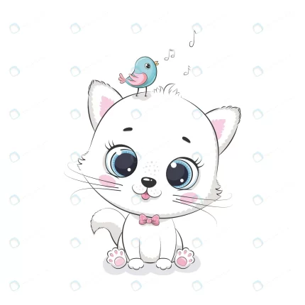 cute baby cat with bird illustration baby shower crc920a860b size0.95mb - title:graphic home - اورچین فایل - format: - sku: - keywords: p_id:353984