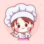 cute bakery chef girl welcome smiling cartoo - title:Home - اورچین فایل - format: - sku: - keywords:وکتور,موکاپ,افکت متنی,پروژه افترافکت p_id:63922
