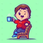 cute boy drink hot coffee chair cartoon vector ic crc9db40489 size1.22mb - title:Home - اورچین فایل - format: - sku: - keywords:وکتور,موکاپ,افکت متنی,پروژه افترافکت p_id:63922