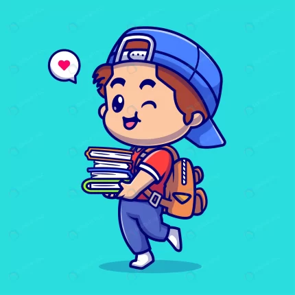cute boy going school bring books cartoon vector crcbe8784ce size1.87mb - title:graphic home - اورچین فایل - format: - sku: - keywords: p_id:353984