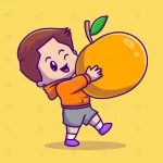 cute boy holding orange cartoon vector icon illus crc5ad81f54 size1.14mb - title:Home - اورچین فایل - format: - sku: - keywords:وکتور,موکاپ,افکت متنی,پروژه افترافکت p_id:63922