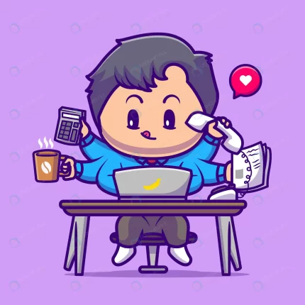 cute boy multitasking cartoon vector icon illustr crc580d6098 size1.29mb - title:graphic home - اورچین فایل - format: - sku: - keywords: p_id:353984