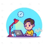 cute boy study with laptop cartoon icon illustrat crc090227f0 size1.30mb - title:Home - اورچین فایل - format: - sku: - keywords:وکتور,موکاپ,افکت متنی,پروژه افترافکت p_id:63922