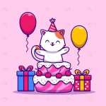 cute cat birthday party with cake gift balloon car rnd498 frp11291567 - title:Home - اورچین فایل - format: - sku: - keywords:وکتور,موکاپ,افکت متنی,پروژه افترافکت p_id:63922
