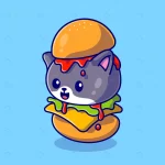 cute cat burger cartoon icon illustration animal crc00929559 size1.06mb - title:Home - اورچین فایل - format: - sku: - keywords:وکتور,موکاپ,افکت متنی,پروژه افترافکت p_id:63922