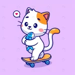 cute cat holding fish skateboard cartoon vector i crc1c4ddeba size1.73mb - title:Home - اورچین فایل - format: - sku: - keywords:وکتور,موکاپ,افکت متنی,پروژه افترافکت p_id:63922