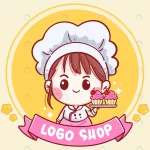 cute chef holding cherry cupcakes shop logo - title:Home - اورچین فایل - format: - sku: - keywords:وکتور,موکاپ,افکت متنی,پروژه افترافکت p_id:63922