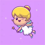 - cute fairy floating with magic wand cartoon vecto crca04dbedf size1.40mb - Home