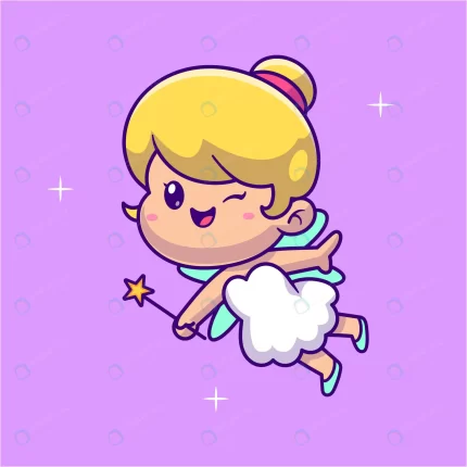 cute fairy floating with magic wand cartoon vecto crca04dbedf size1.40mb - title:graphic home - اورچین فایل - format: - sku: - keywords: p_id:353984